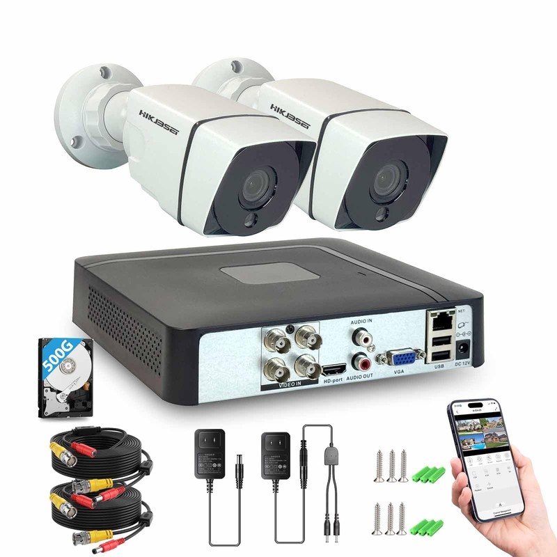4CH 1080P System Outdoor Indoor with Motion Detection, Night Vision, with 500…