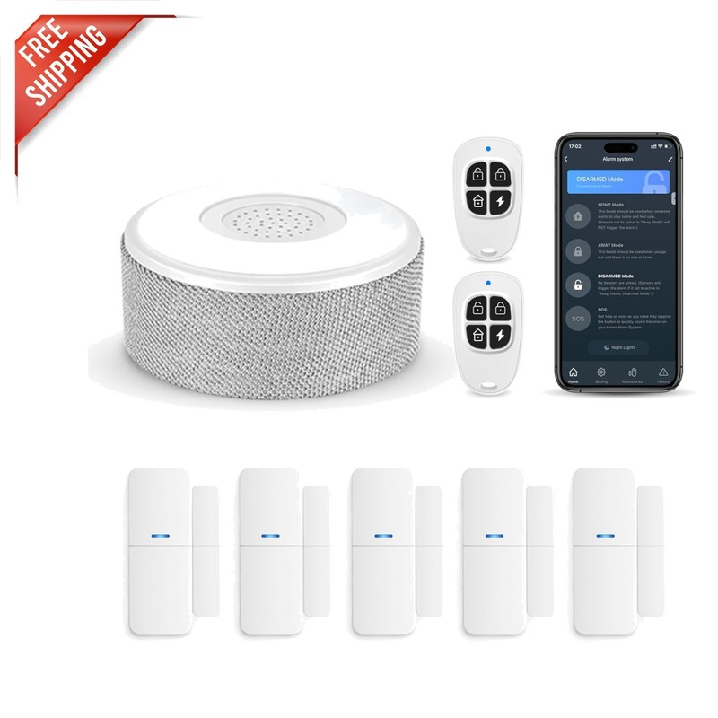 WiFi Smart Home Security System – 8-Piece Kit with APP Alerts & Alexa Compatible