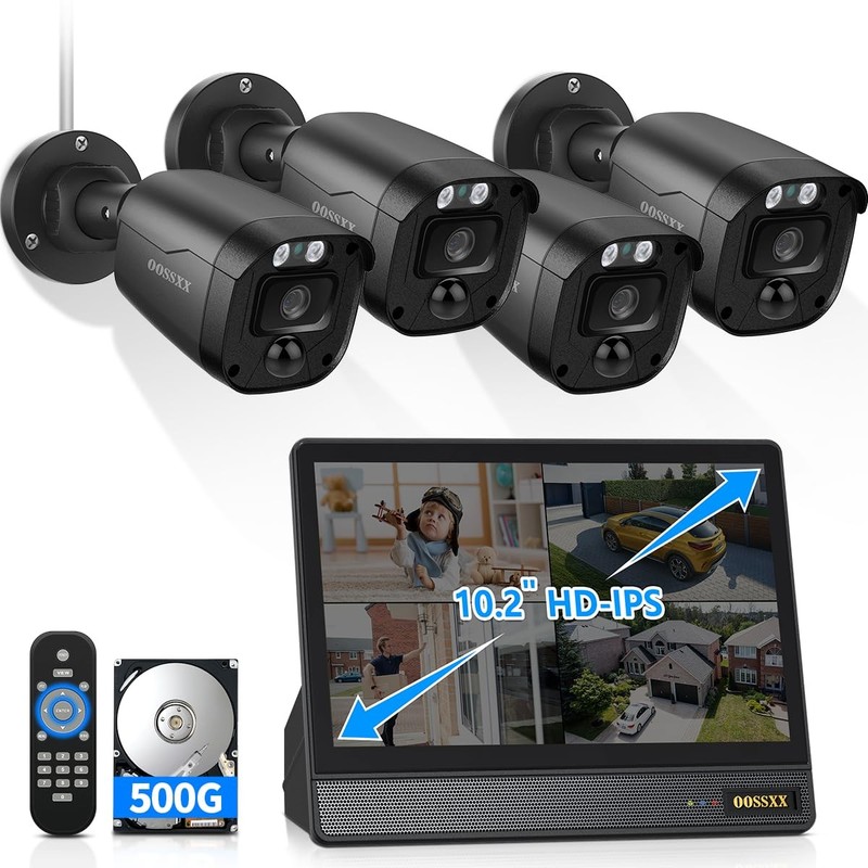 3K 5MP Wired CCTV Security Camera System with 122° Ultra Wide Angle, 4CH DVR …