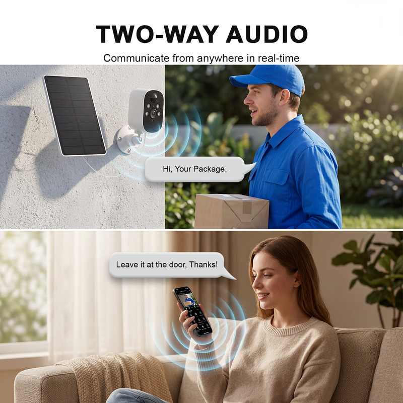 Solar Battery Powered Wireless WiFi Home Security Camera System Outdoor Monitor gallery
