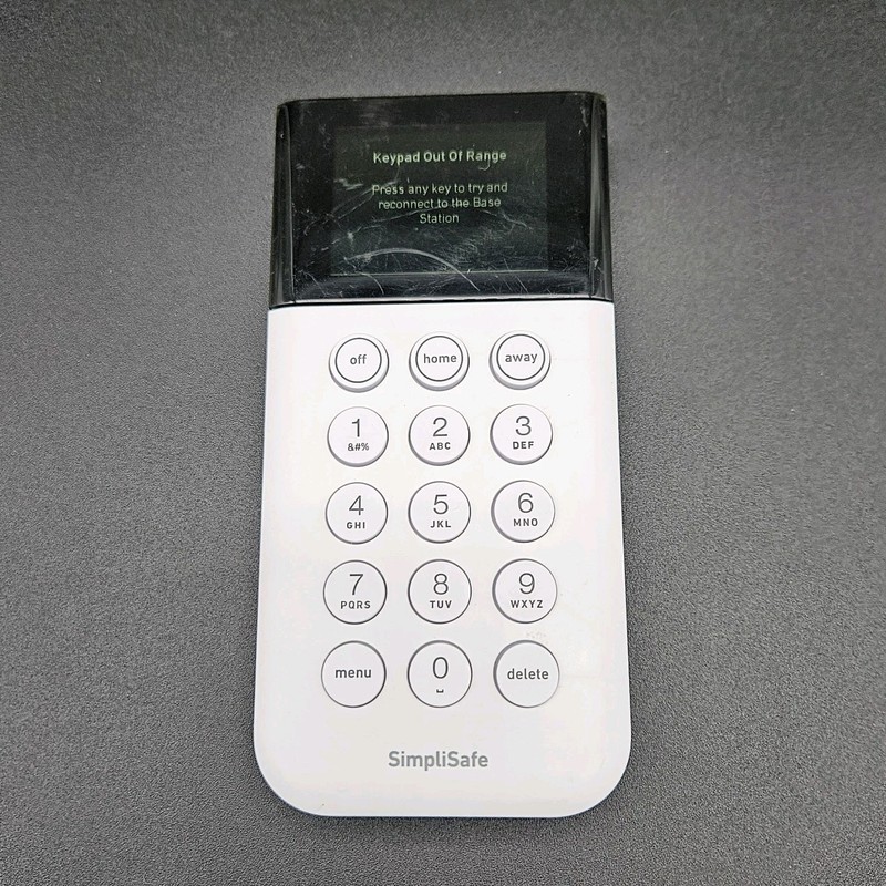 SimpliSafe Home Security System Keypad Remote White Model SSKP3 (Tested Works)