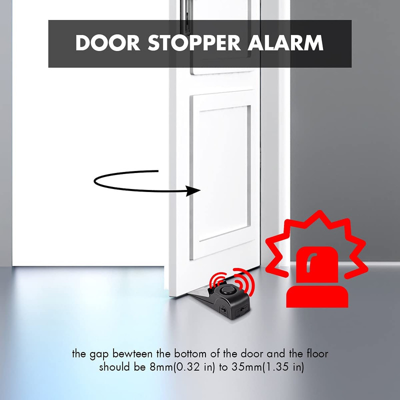 Door Stop Alarm, Door Stopper Security for Home Travel Apartment with 120DB Sire gallery
