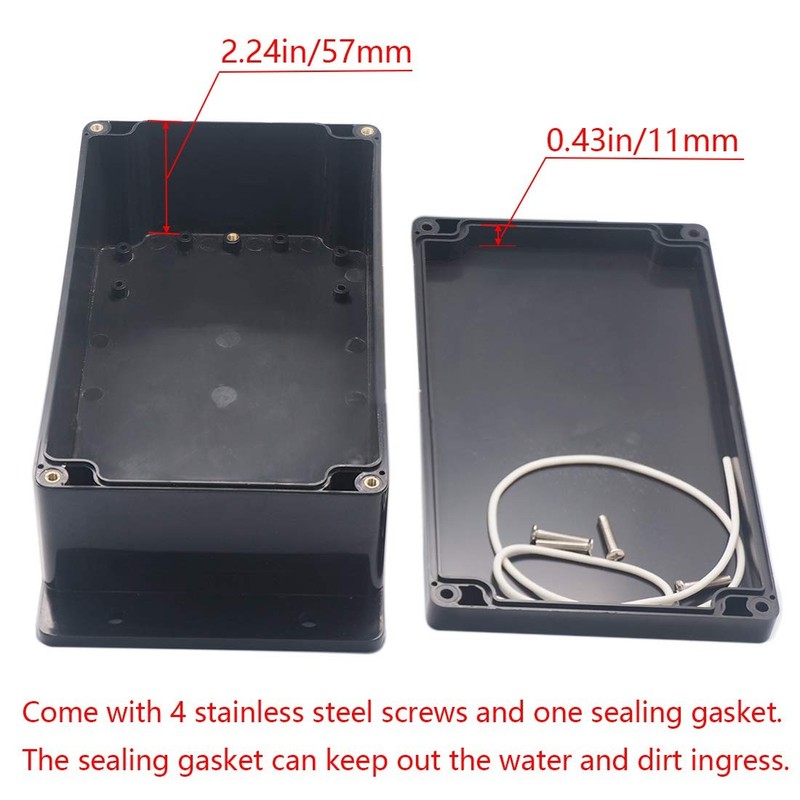 Junction Box IP65 Waterproof ABS Plastic 7.87x4.72x2.95, Fixed Ear Design gallery