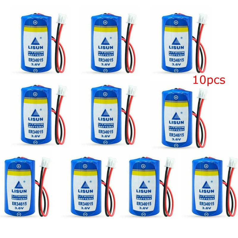 10pcs ER34615 3.6V 19000mAh Li-Battery w/ Plug for CNC Machine Tool