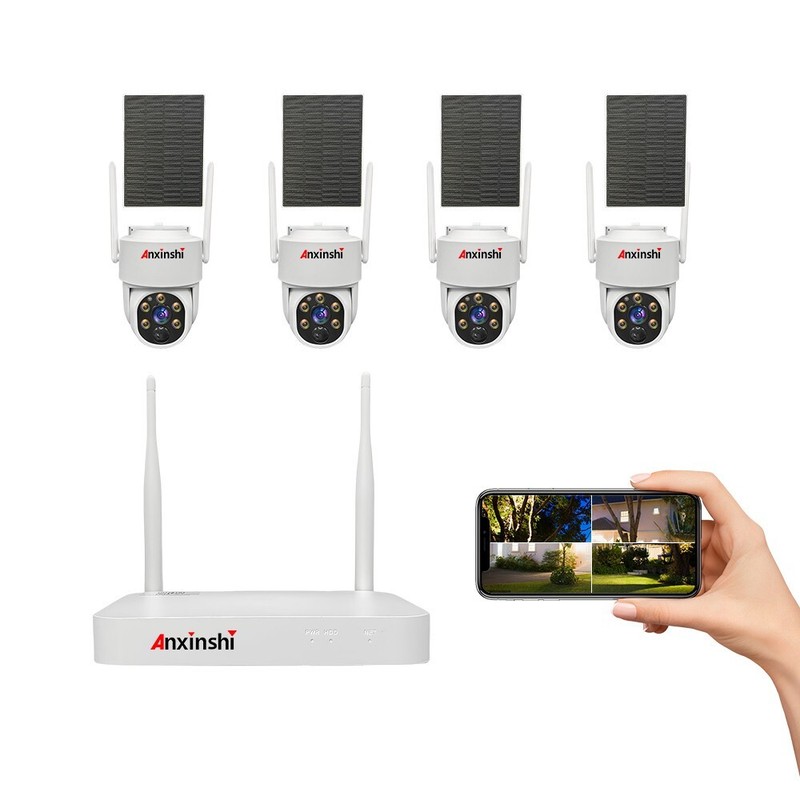 Solar Panels Wireless Security HD 4MP IP PRO Smart WiFi PTZ Camera Kits