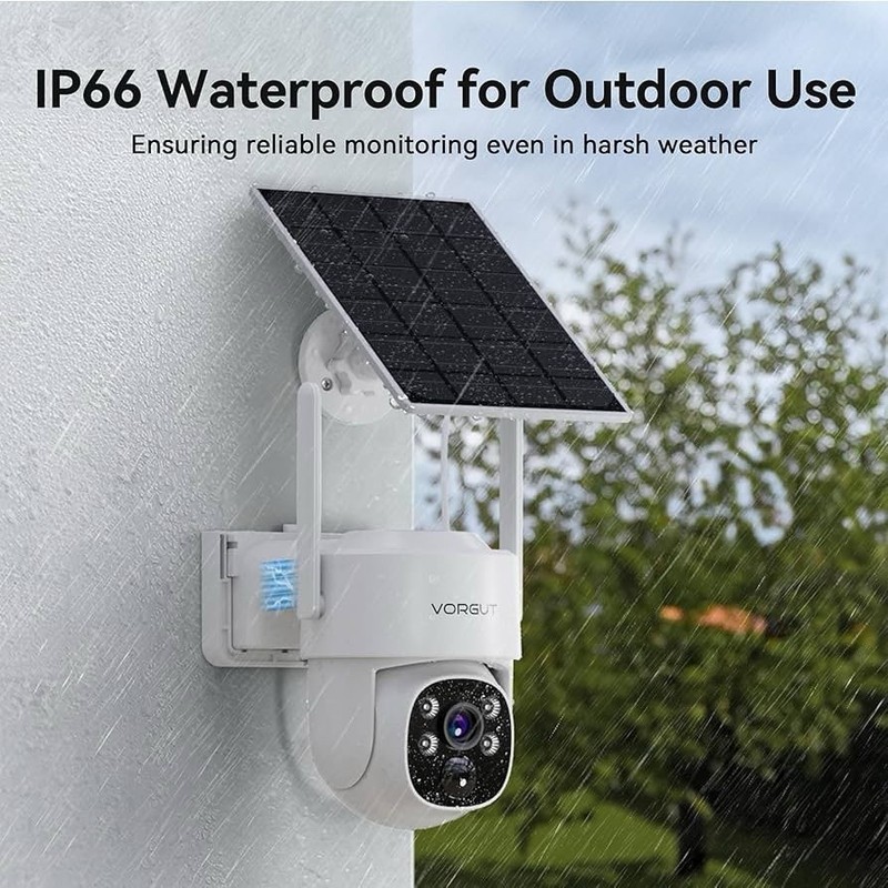 (YBL) Solar Wireless Security Camera System 2.5K PTZ 2 Cameras 10” Monitor NVR gallery