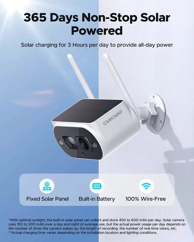 Solar Powered Security Camera System Outdoor Wireless Home with 4MP 10" Monitor gallery