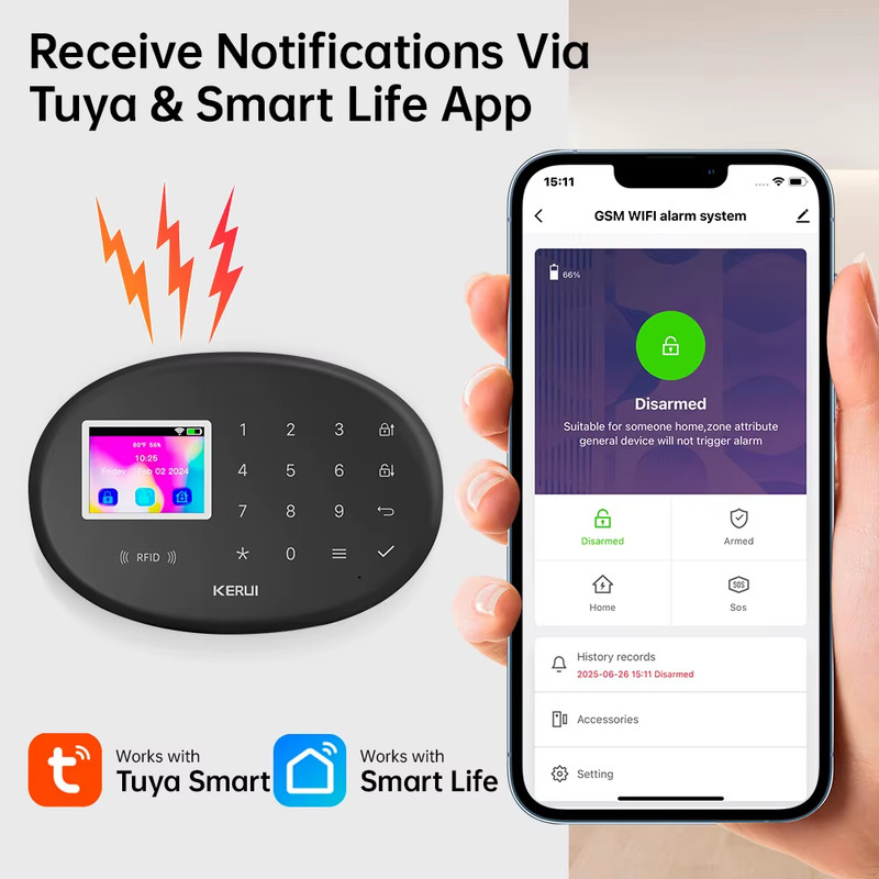 GSM Alarm Security System Kit WiFi Security Protection Alexa Tuya Smart Life Hom gallery