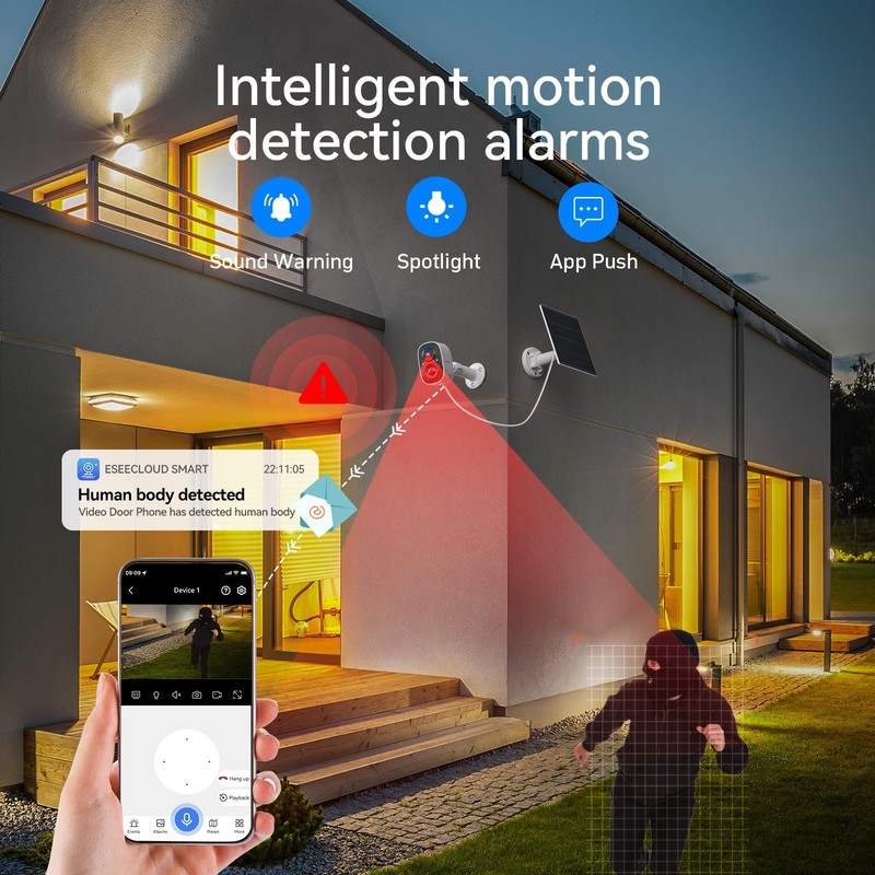 Solar Wireless Outdoor Security WIFI NVR Monitor Camera Home Security Waterproof gallery