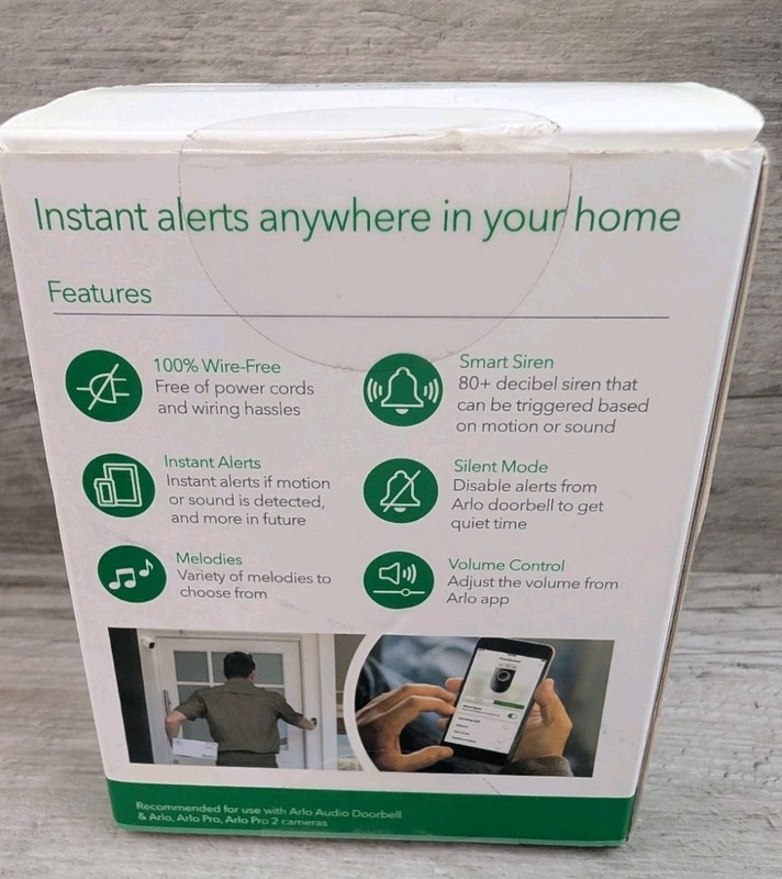ARLO CHIME Wire-Smart Home Chime Model AC1001-100NAS - Preowned gallery