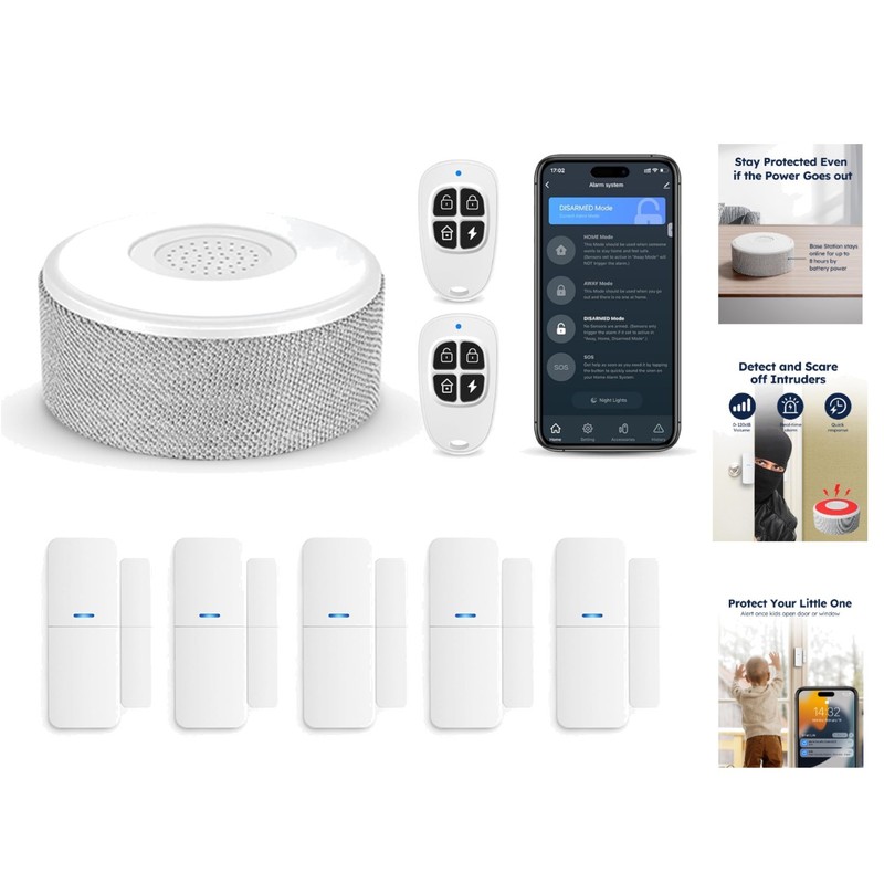 Expandable Smart Home Alarm System – Wireless WiFi Security with App Control