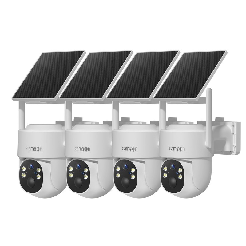 4MP Security Solar Camera Audio System 4-Cam Kit WiFiIP Outdoor Home Battery