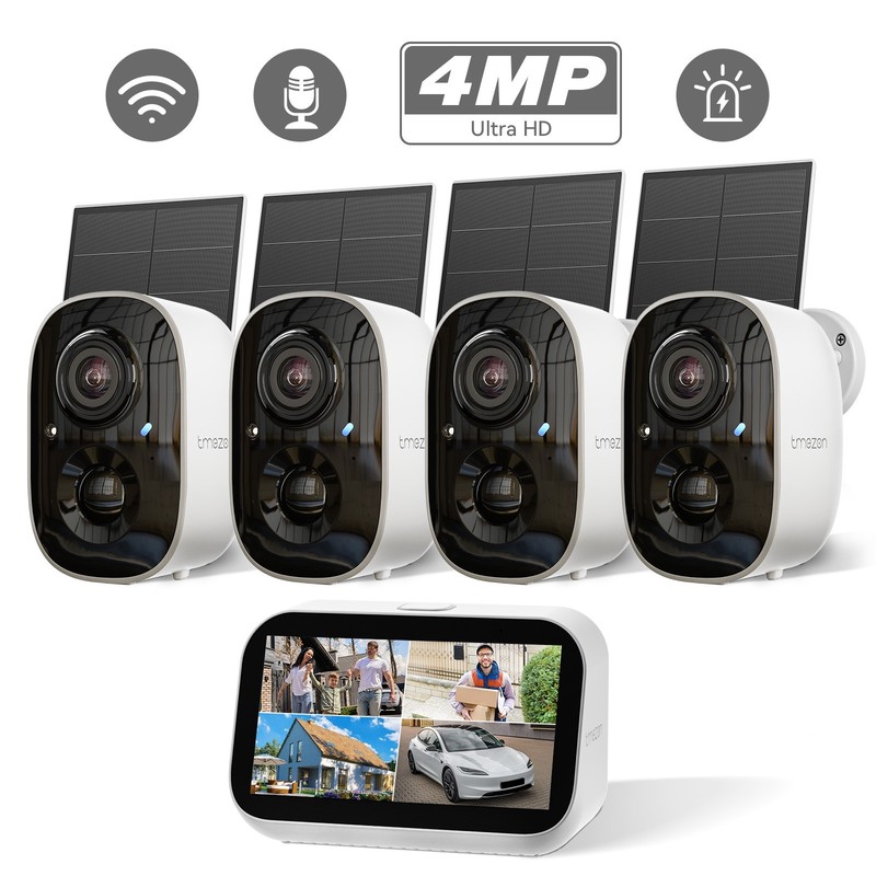 4MP Ultra HD Solar Wireless Outdoor Security WIFI NVR Monitor Camera 2-Way Audio
