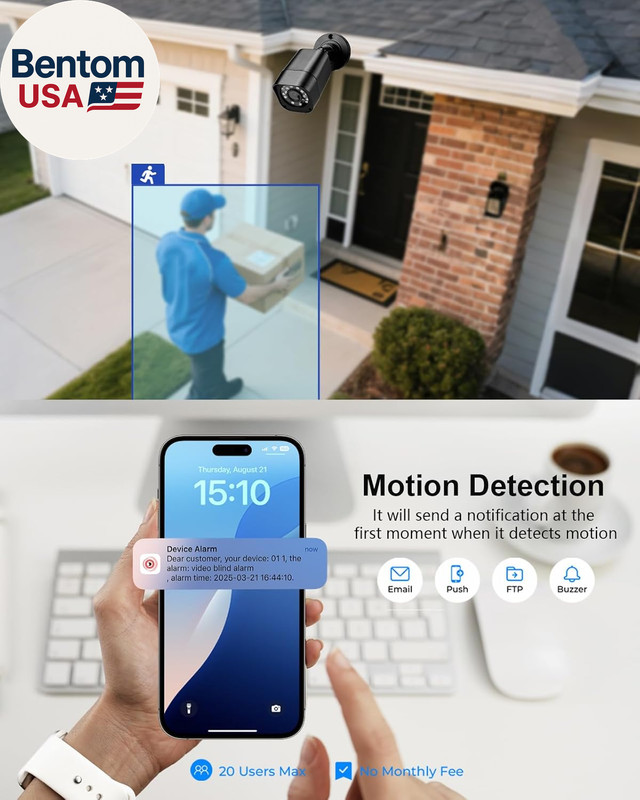 8CH 1080P Wired Security Camera System, 8 X Surveillance Security Cameras Outdo gallery