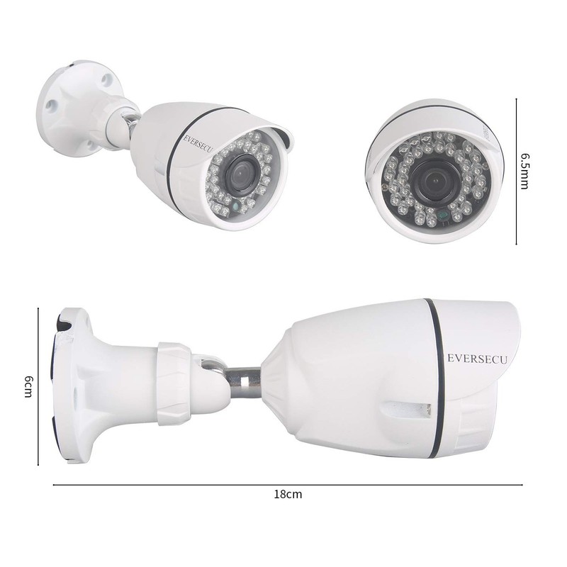 Eversecu 4Ch Home Security Camera System 1080P DVR & 4pcs HD Weatherproof gallery