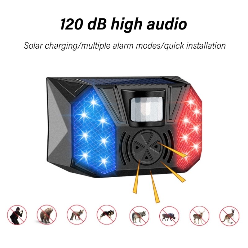 Solar Alarm Security Siren With Motion Detection And LED Flashing Warning Lights gallery