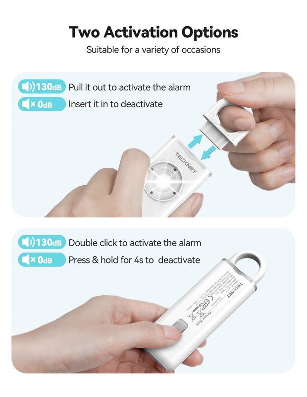 Rechargeable Personal Safety Alarm for Women, 130dB Self Defense Keychain Ala... gallery