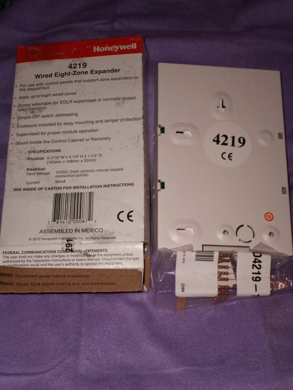 NEW Honeywell Ademco 4219 Wired 8-Zone Expander NEW in Box - Read Description