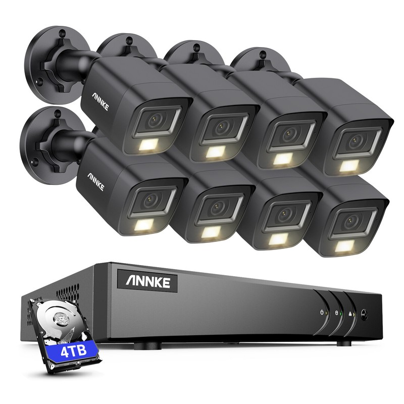 ANNKE 8CH DVR 5MP Audio Security Camera System Color Night Human Detection IP67 gallery