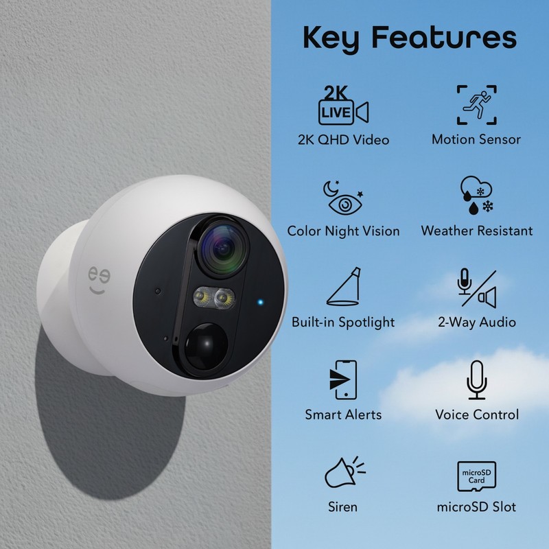 Geeni Perch 3MP Magnetic Battery Camera 2-Pack – 2K HD Outdoor, IP66 gallery