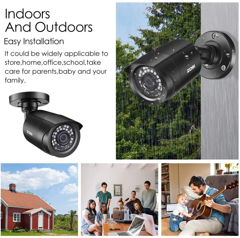 ZOSI 1080P 4 Pack HD TVI Cameras, 80ft Night Vision, Outdoor Indoor Weatherpr... gallery