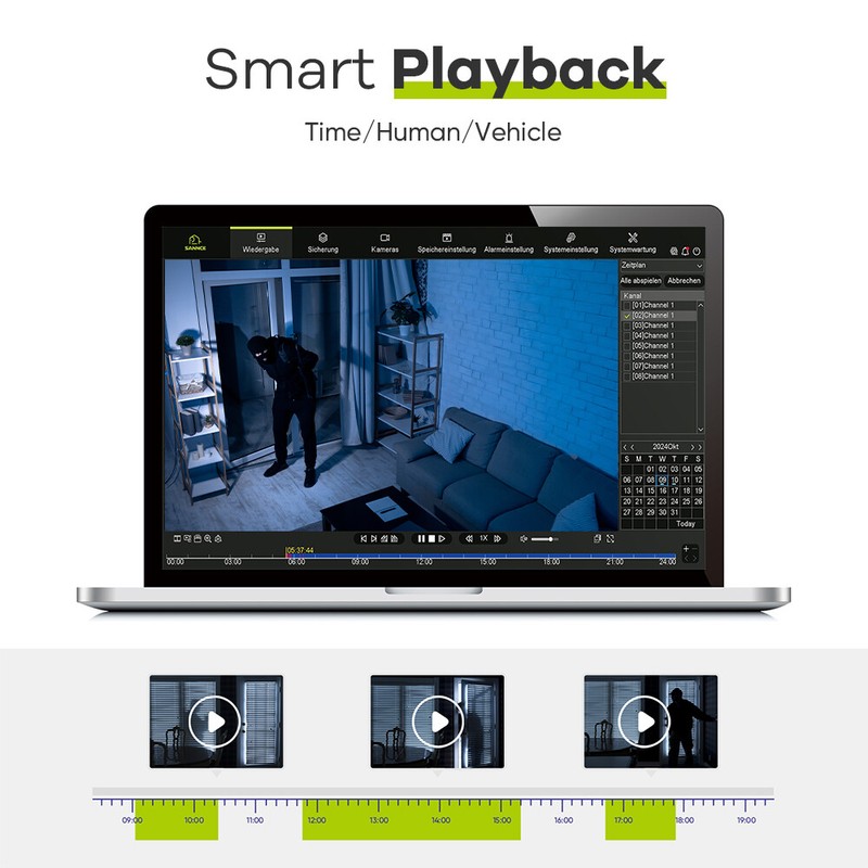 SANNCE 5MP POE IP Security Camera System Audio Recording 8CH NVR Human Detection gallery