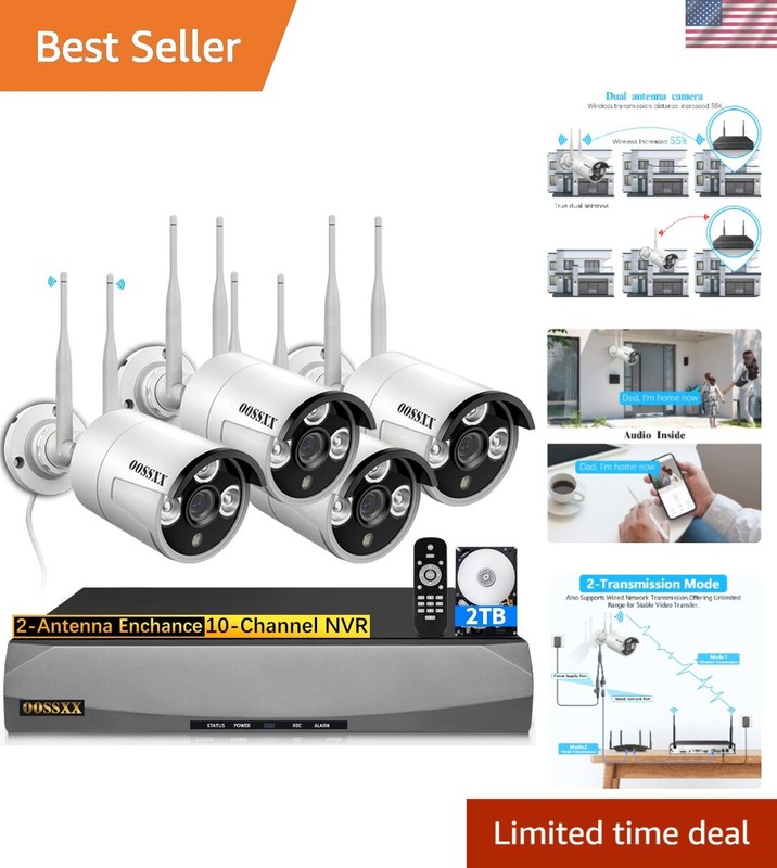 Dual Antennas for Wi-Fi Enhanced AI Human Detected 2K 3.0MP Wireless Security…