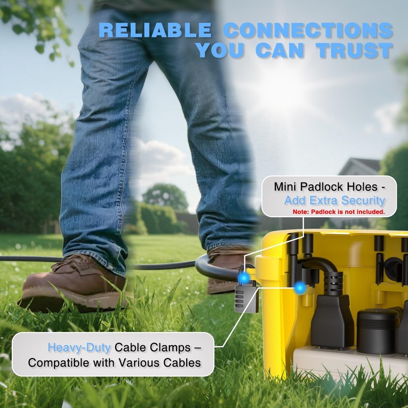 Flemoon Medium Outdoor Electrical Box (11.5x5.2x4 inch), IP54 1 Pack, Yellow gallery