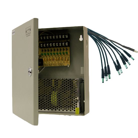 8 CH POWER SUPPLY 9 Ports CCTV CAMERA Box +Pigtails