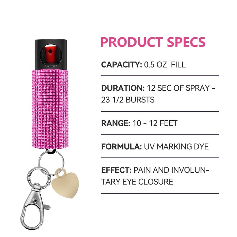 3-in-1 Personal Alarm & Door Handle Alarm & LED Light and Jeweled Pepper Spra... gallery