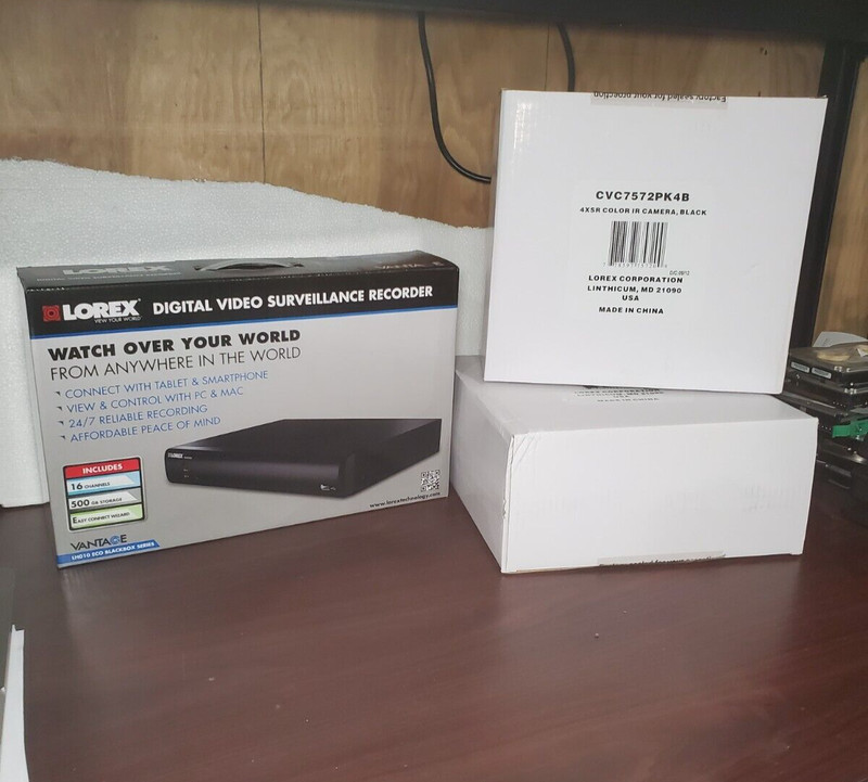 NEW LOREX LH010 Digital Video Recorder 500GB W/ 8x NEW CVC7572PK4B Cameras #69