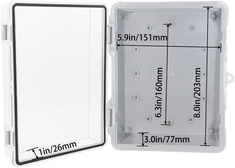 Waterproof Outdoor Electrical Box Junction 8.7 x 6.7 x 4.3, Clear gallery