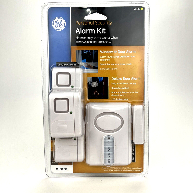GE Personal Security Alarm Kit #51107 – Window or Door Alarm – New in Package
