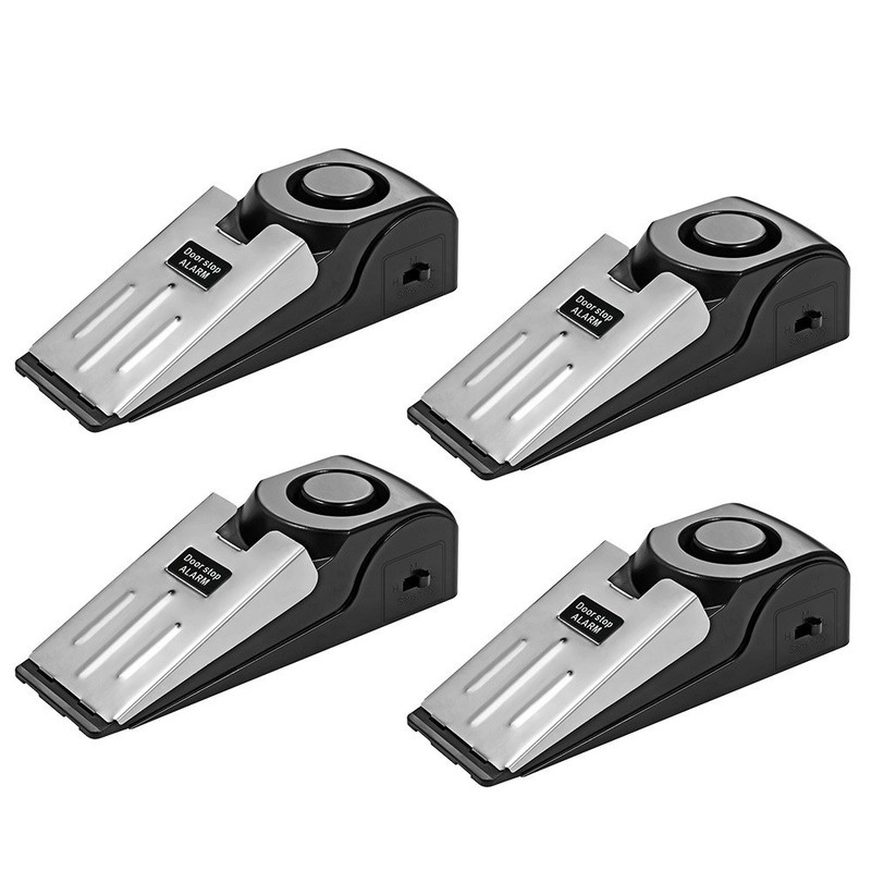 4PCS Security Door Stop Alarm 120DB Hotel Home Portable Security Safety Tools US