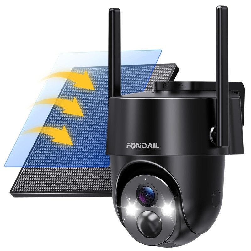 Solar Security Cameras Wireless Outdoor, 2K 360° View Solar Powered WiFi 3MP Sec