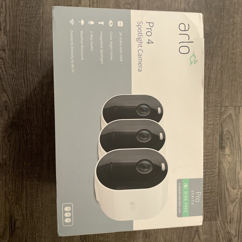 Arlo Pro 4 Spotlight Camera - White, Set of 3