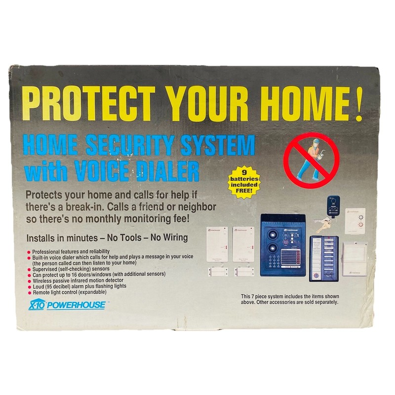 X10 Powerhouse DS7000 Wireless Home Security System w/ Voice Dialer NEW