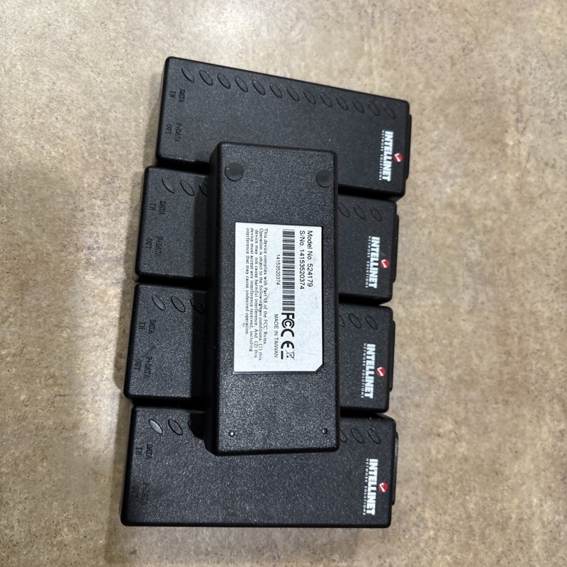 Lot Of 5 Intellinet Power over Ethernet PoE Injector, 48 V DC, IEEE 802.3af Com