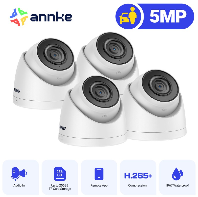 ANNKE 5MP Audio POE IP Security Camera Outdoor Night Vision AI Detection IP67