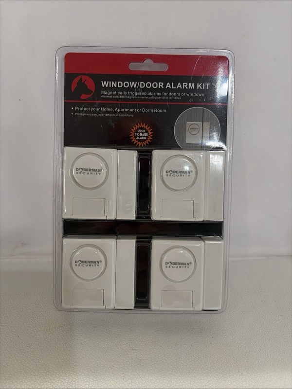 4 pack – Doberman Security Window / Door Alarm Kit Magnetically Triggered Alarm