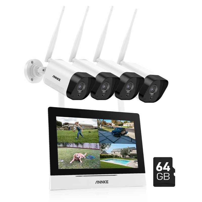 ANNKE 5MP Wireless Security Camera System 7" Monitor 4CH NVR Two Way Audio P2P gallery