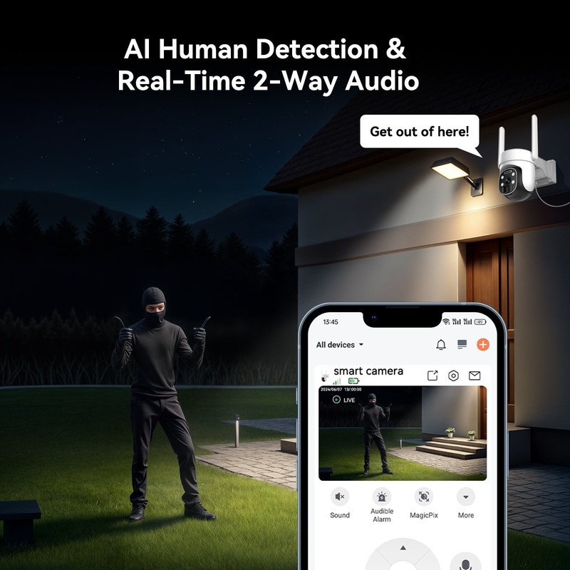 1PACK Solar Camera 4G LTE Wireless Security Camera Outdoor Solar Battery Camera gallery