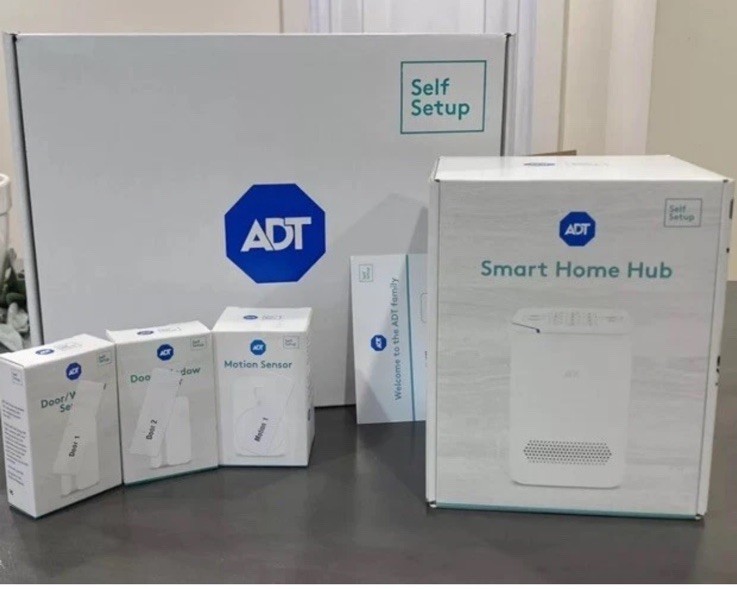 ADT+ Self Setup Alarm System + Door/Window and Motion Sensors + ADT Yard Sign