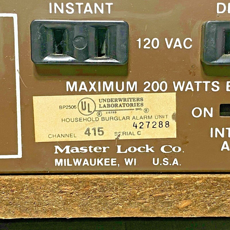 Master Lock Model 2606 Household Burglary Warning System Control Unit Burglar Al gallery