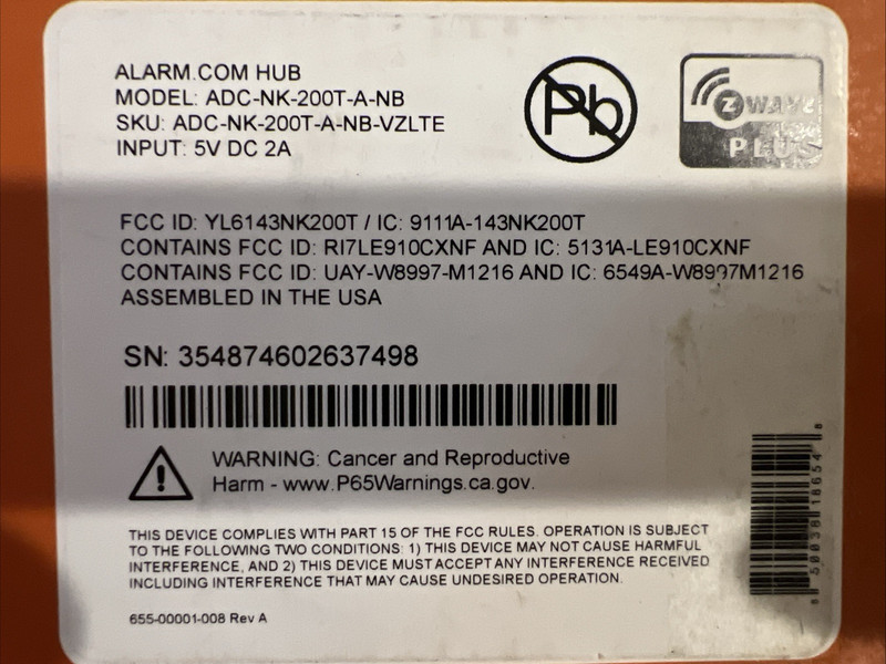Alarm.com Hub Smart Home Controller ADC-NK-200T-A-NB gallery