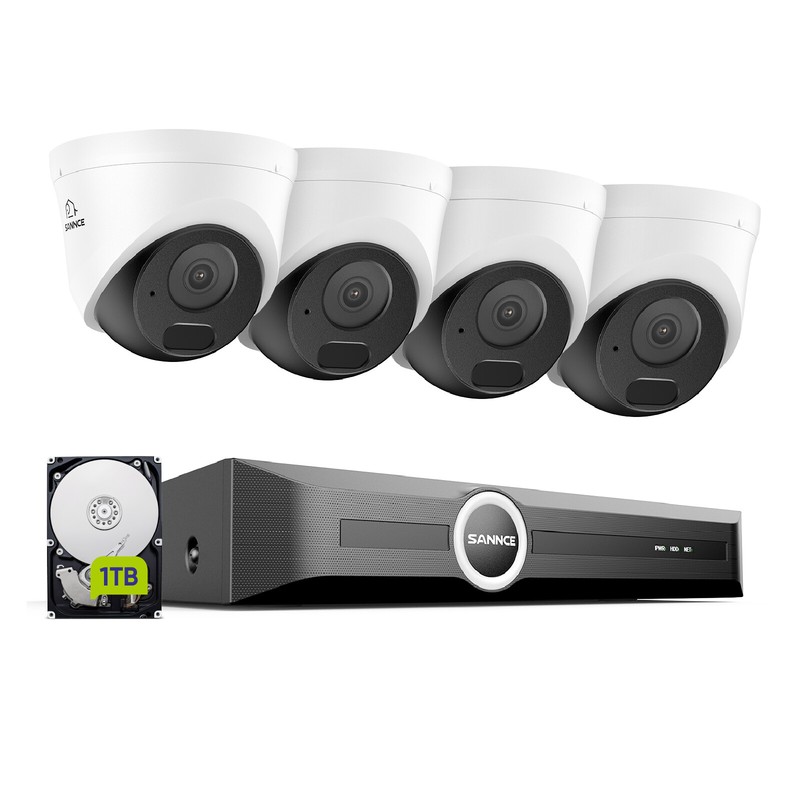 SANNCE 3MP Audio POE Security Camera System IP67 IR Night 8CH 6MP CCTV NVR 1TB gallery