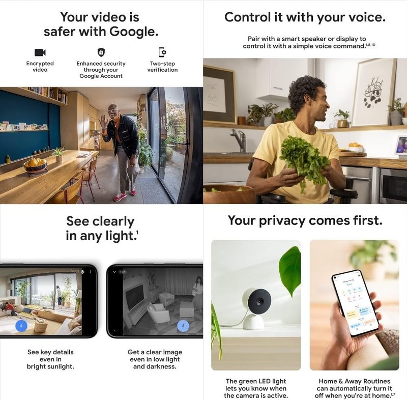 Google Nest Cam Indoor Wired Camera 2nd Gen - Snow gallery