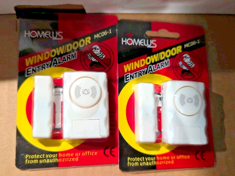 2 Homelus Alarm System Window / Door Entry Alarm MC06-1 Magnetic No Wires LOUD