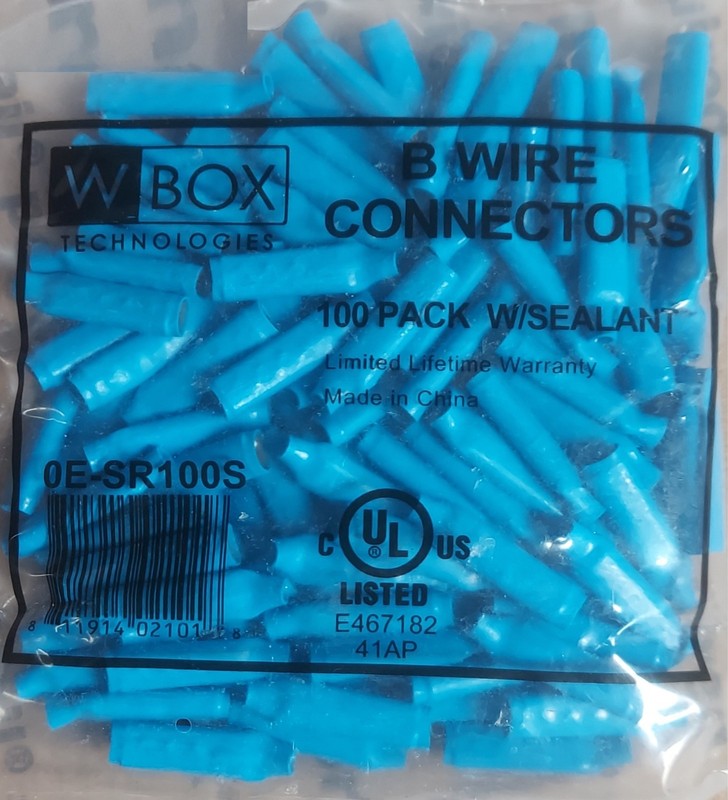 100pc B Connectors w/ Sealant Alarm Telephone Wire Crimp Beanies 0E-SR100S