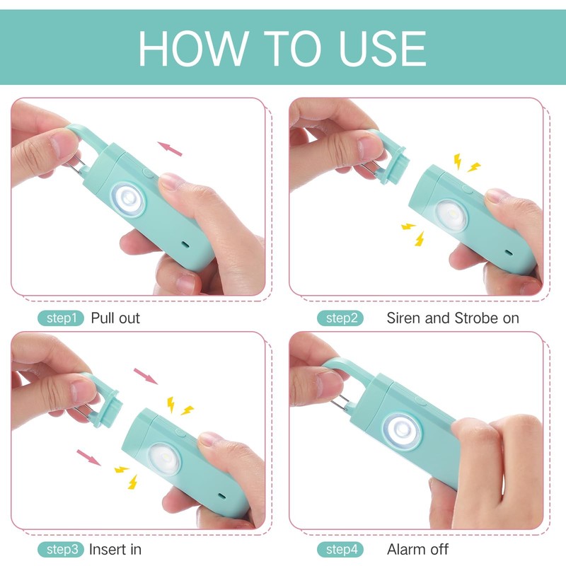 6 Pcs Rechargeable Personal Safety Alarm for Women, 130db Personal Alarm Prot... gallery